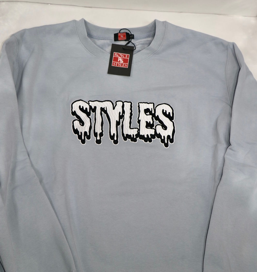 Light Blue Embroidered Crewneck
