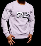 Gray Embroidered Crewneck