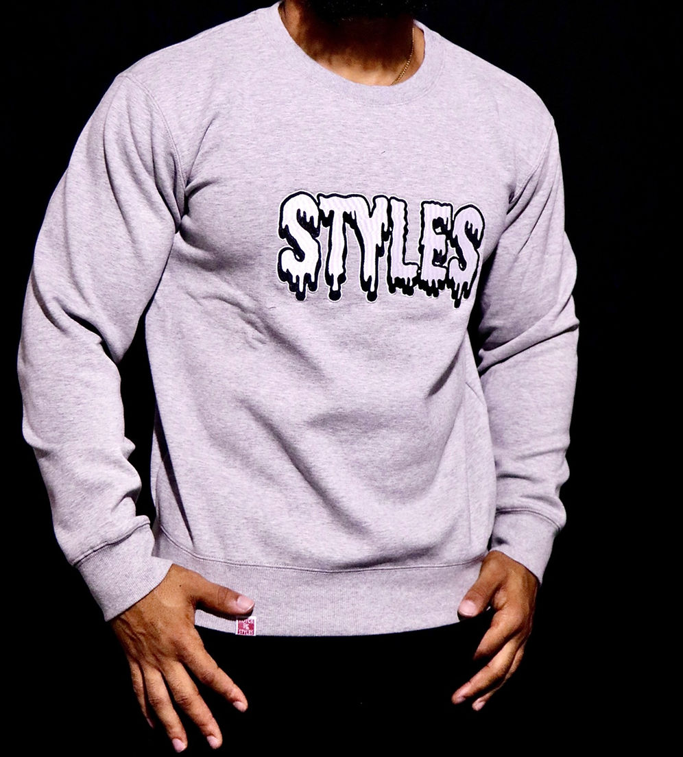 Gray Embroidered Crewneck