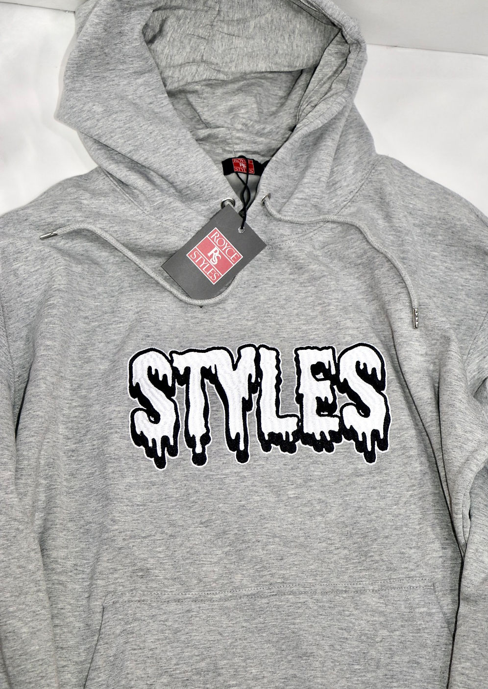 Gray Embroidered Hoodie