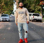 Cream Embroidered Crewneck