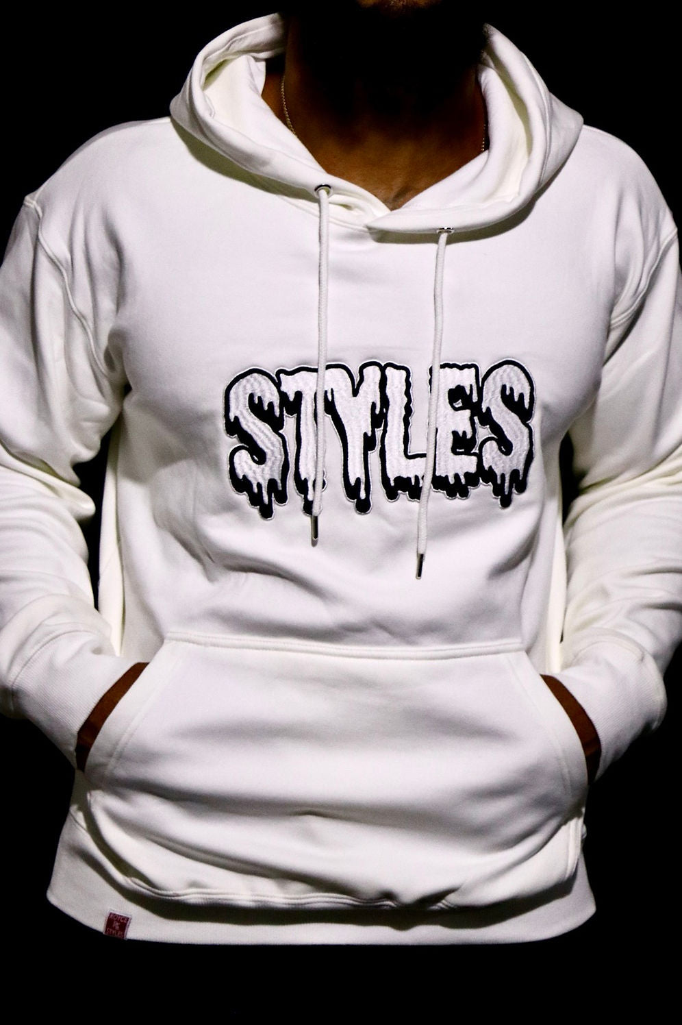 White Embroidered Hoodie