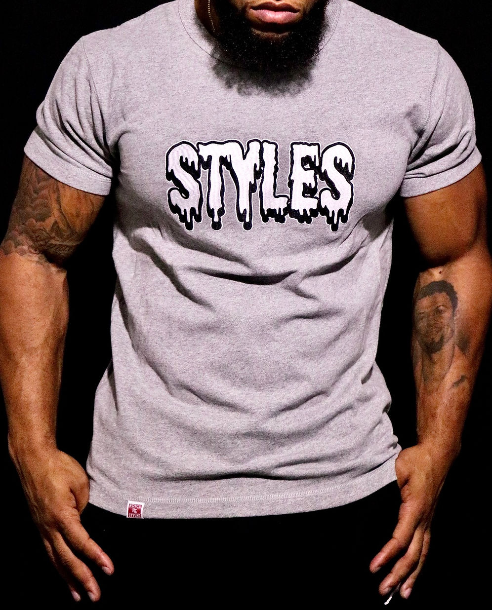 Gray Embroidered T-shirt