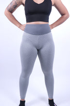 Gray Embroidered Leggings