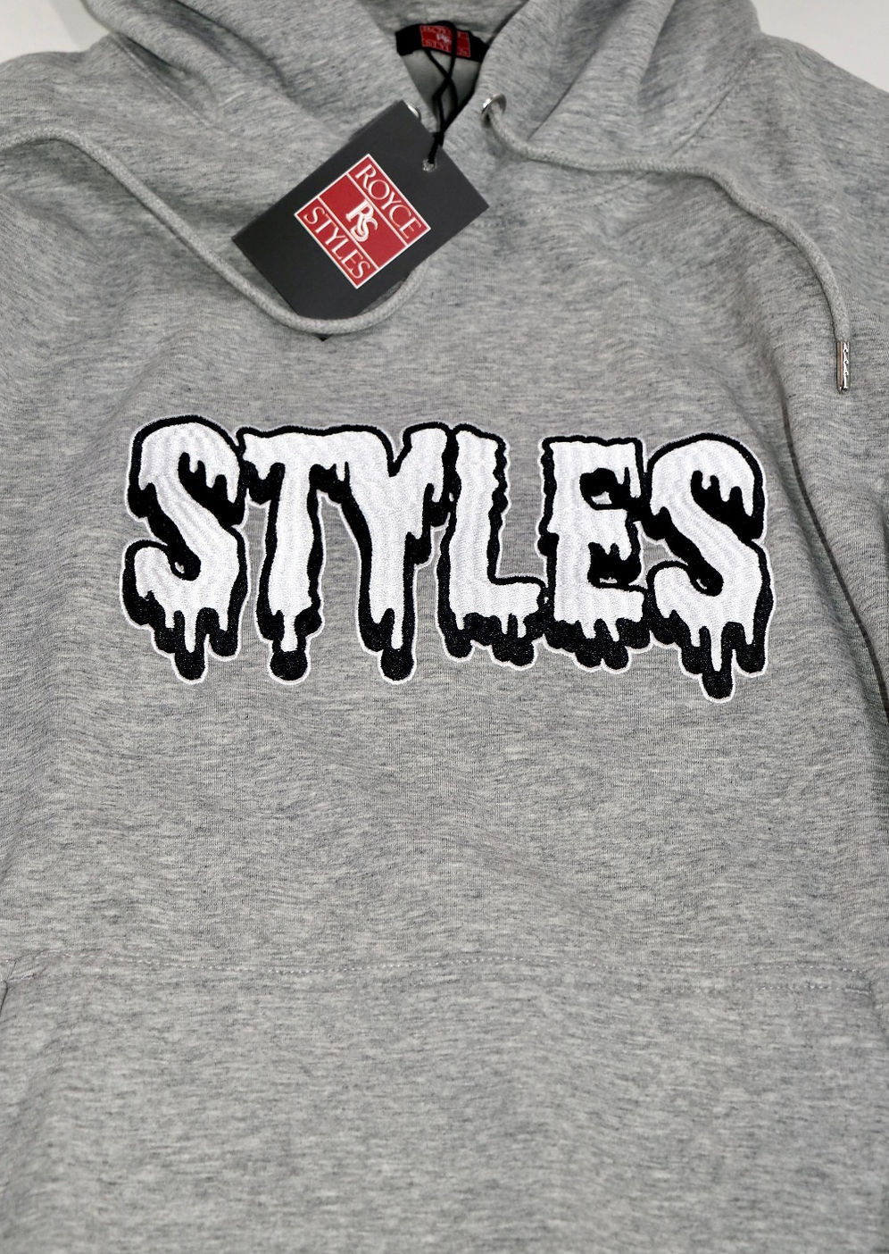 Gray Embroidered Hoodie