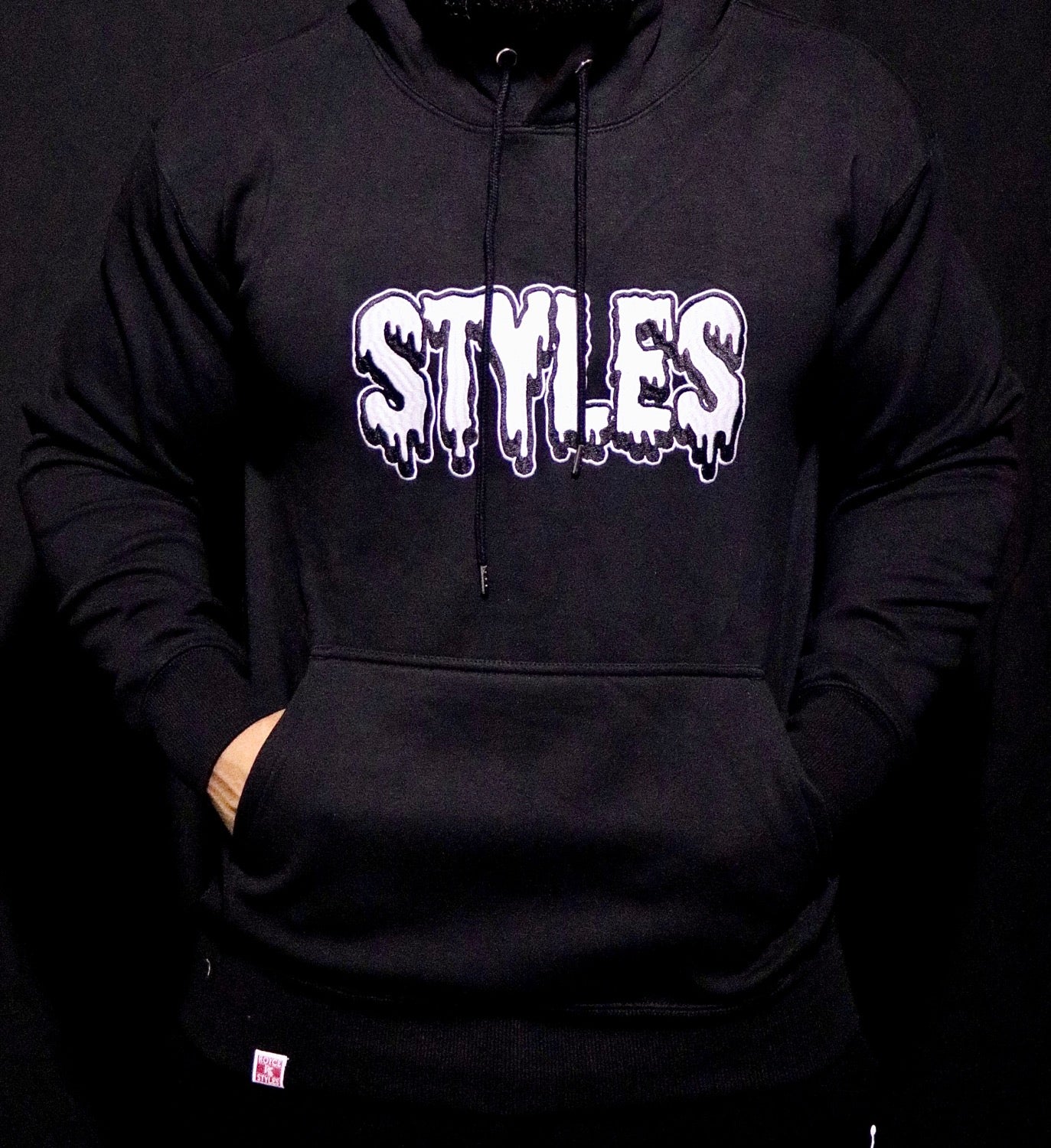 Black Embroidered  Hoodie image 5