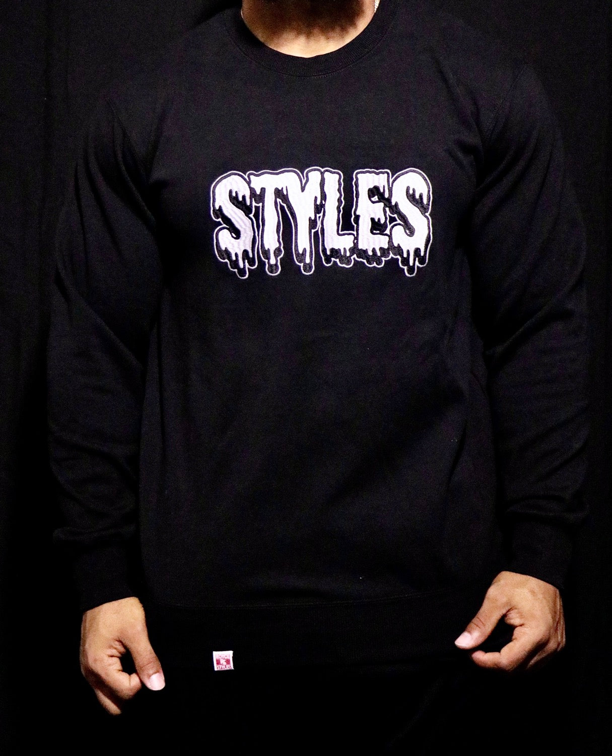 Black Embroidered  Crewneck image 4