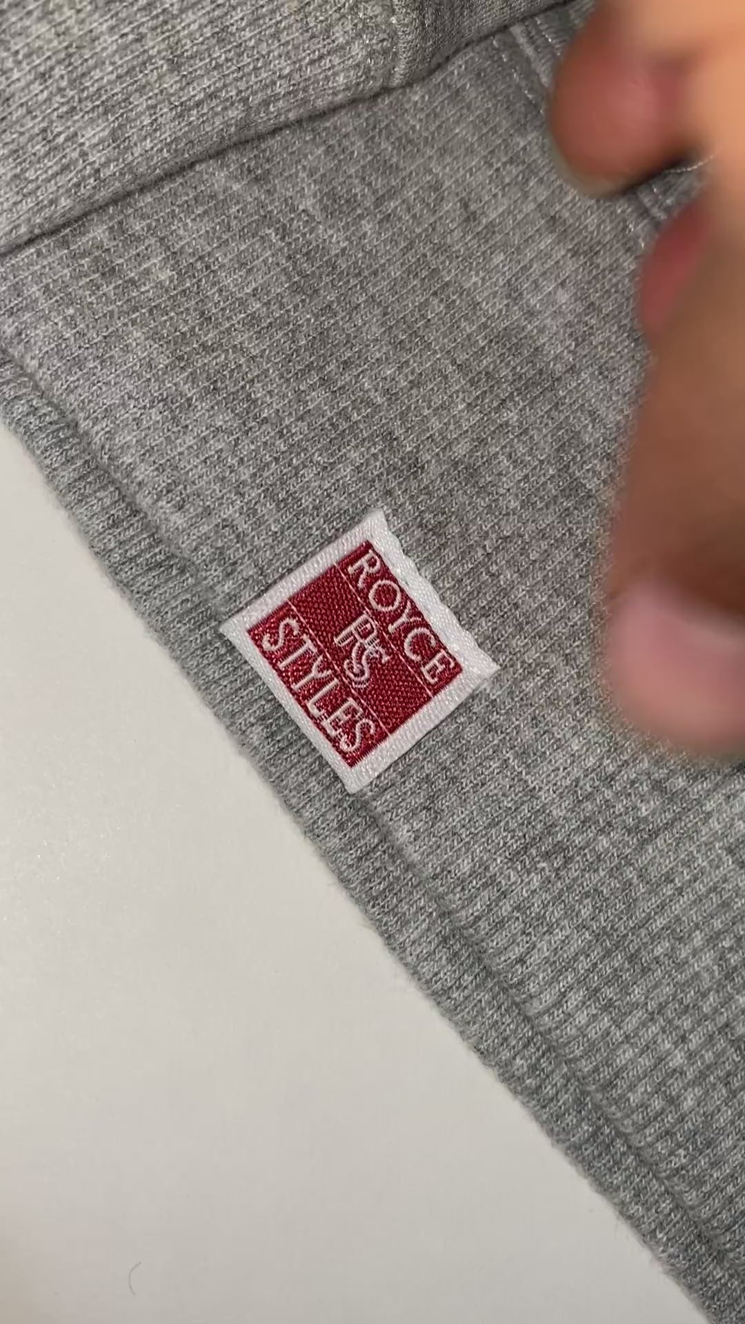 Gray Embroidered Hoodie