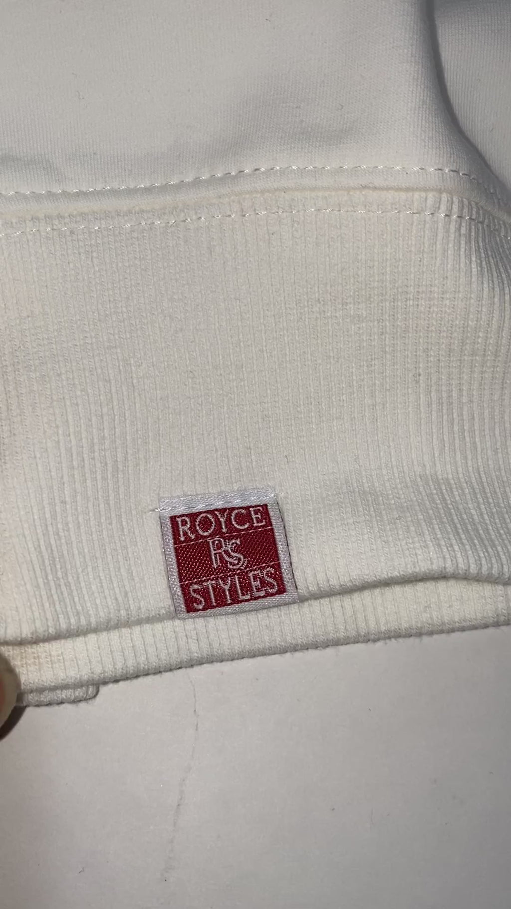 White Embroidered Crewneck