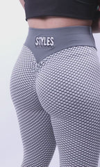 Gray Embroidered Leggings